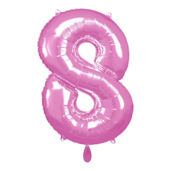 1 Balloon XL - Zahl 8 - Pink