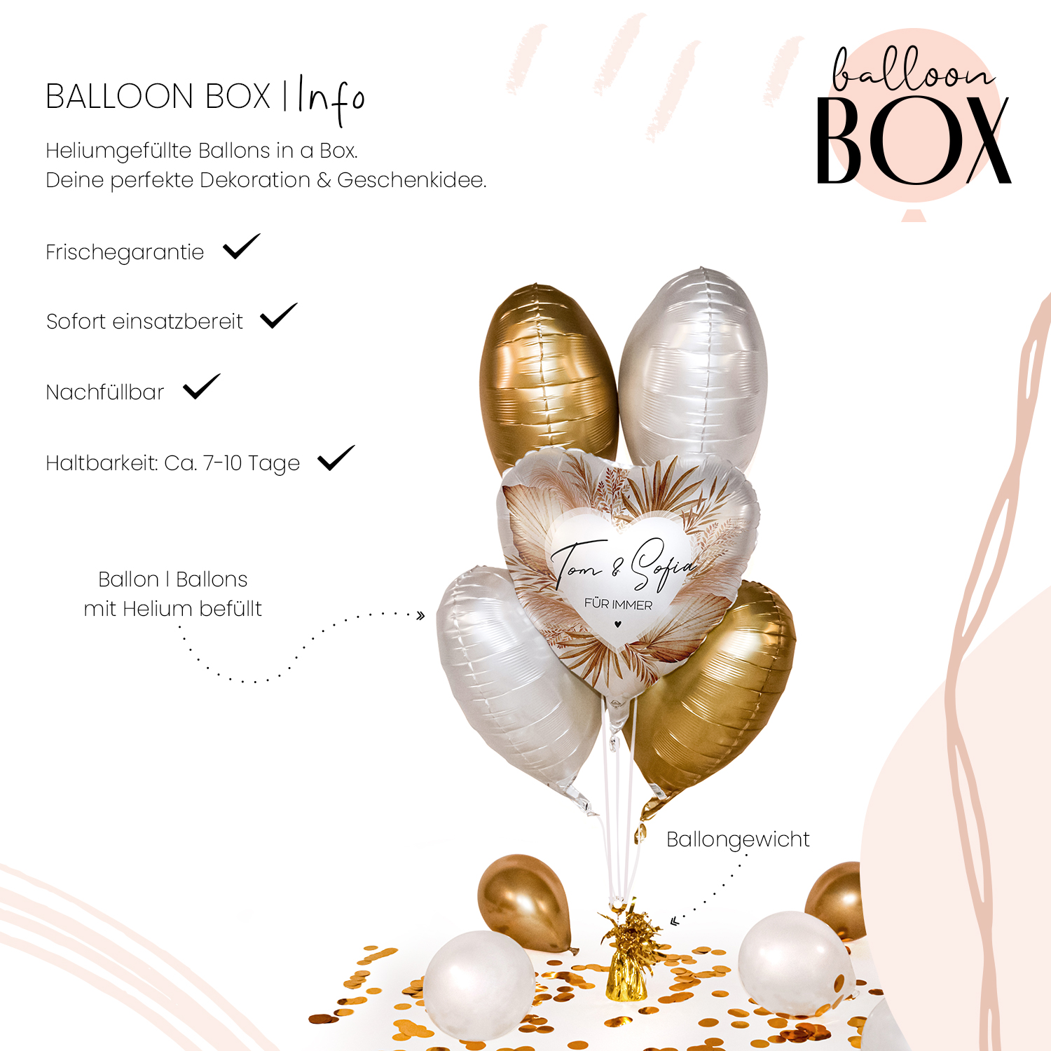 Personalisierter Ballon in a Box - Boho Dream