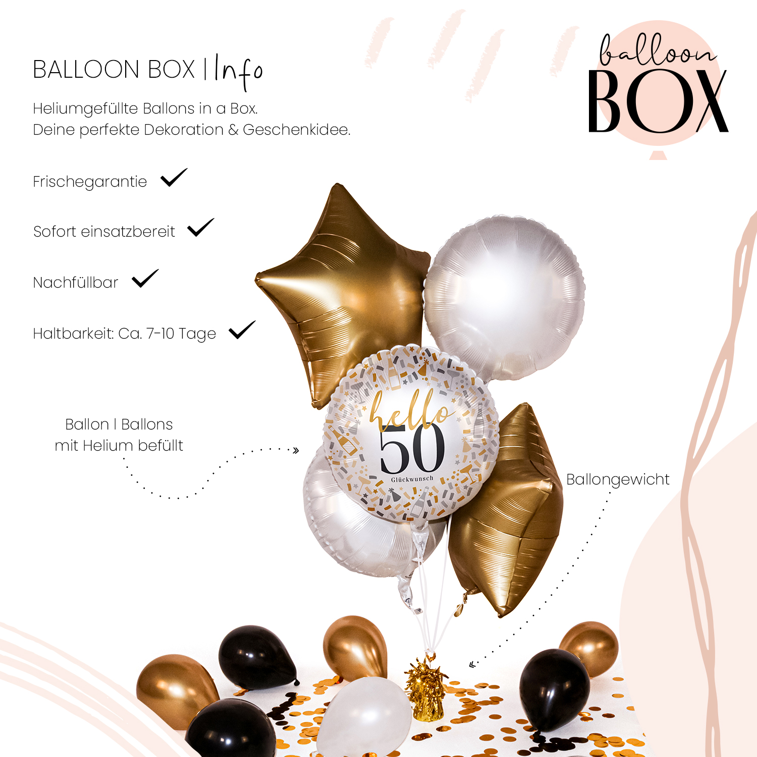 Heliumballon in a Box - Celebrate Birthday 50