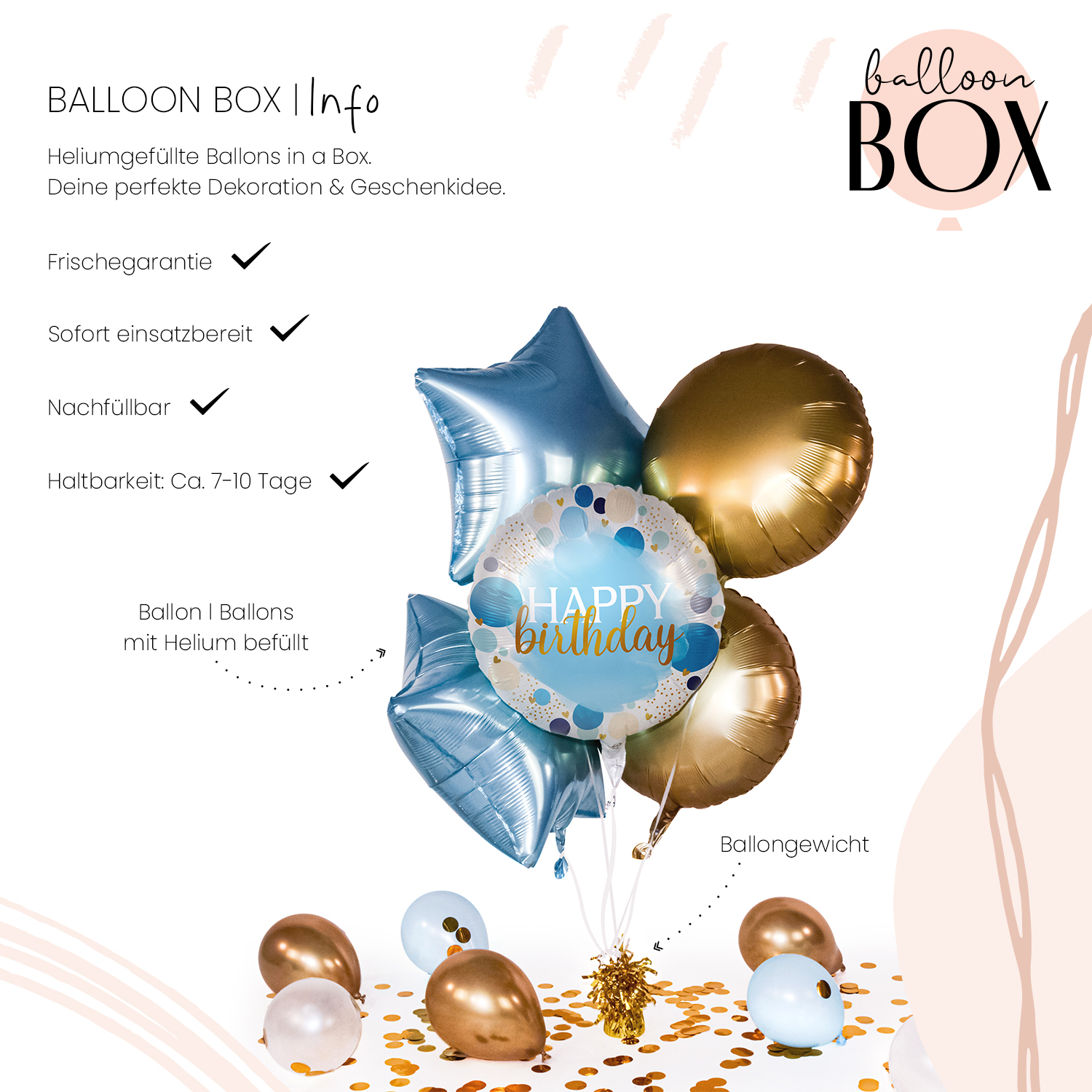 Heliumballon in a Box - Lucky Birthday