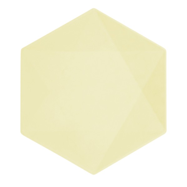 6 Partyteller XXL - Hexagonal - gelb