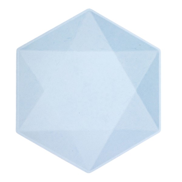 6 Partyteller XXL - Hexagonal - blau