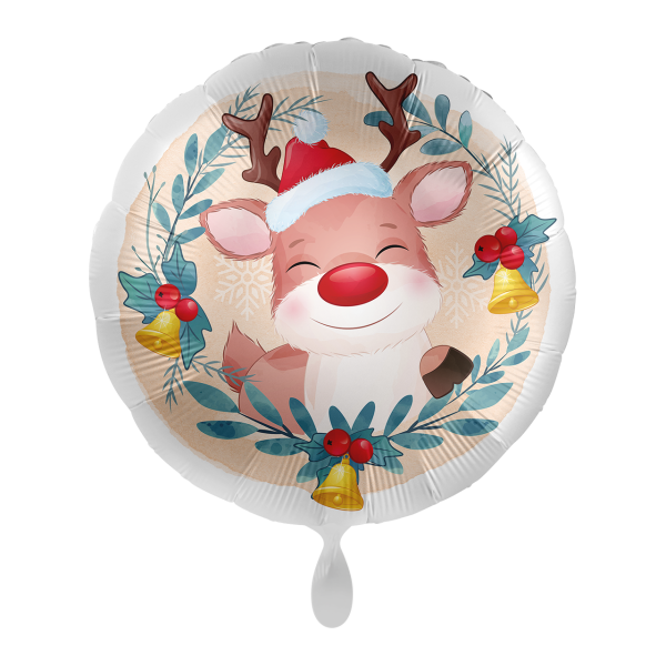 1 Balloon - Grinning Reindeer - UNI