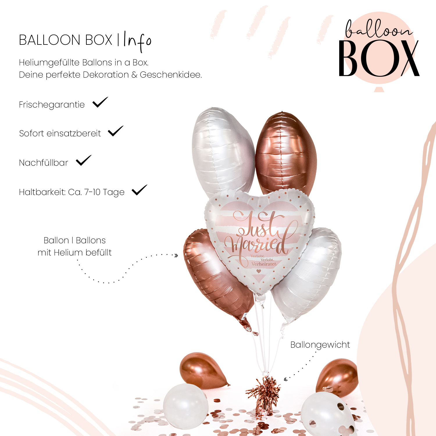 Heliumballon in a Box - Verliebt Verlobt Verheiratet