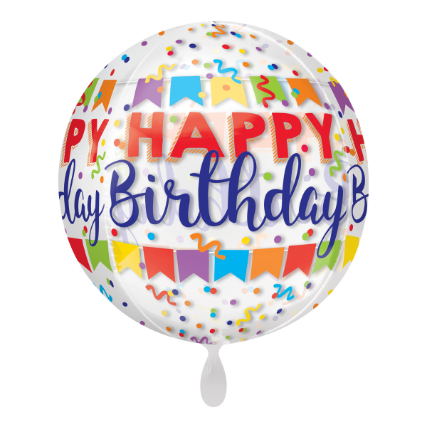 1 Balloon - Orbz® - Happy Birthday Banner Bash