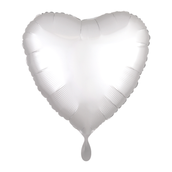1 Balloon - Herz - Silk Lustre - Weiß