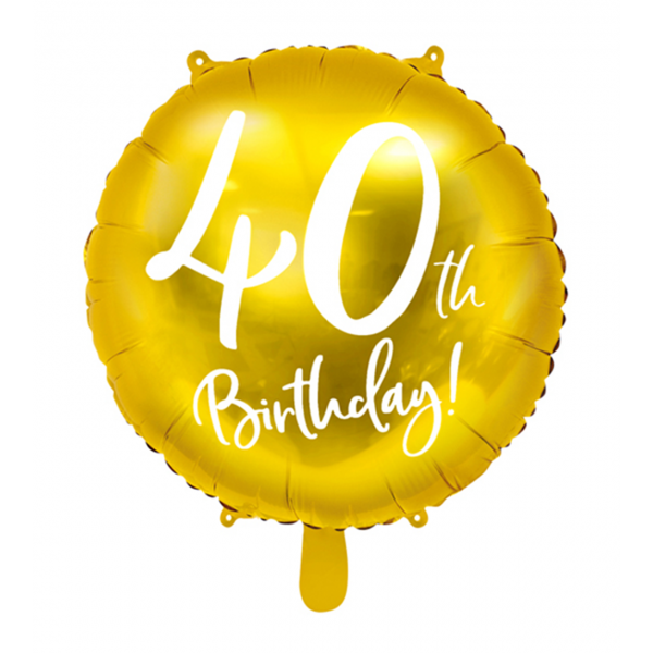 1 Ballon - 40th Birthday Gold