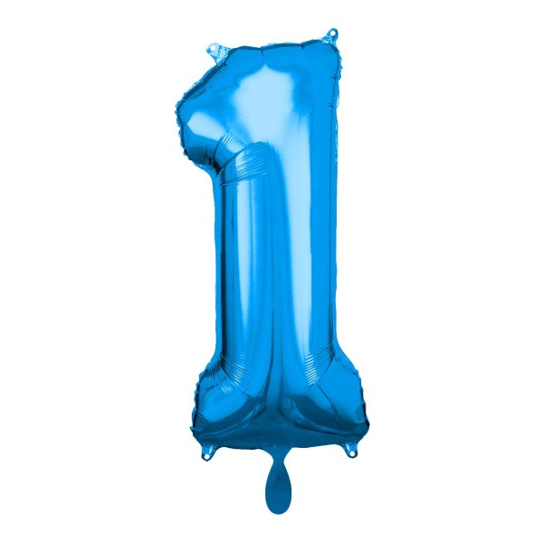 1 Balloon XL - Zahl 1 - Blau