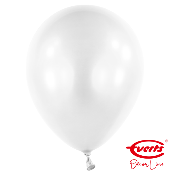 50 Luftballons - DECOR - Ø 35cm - Pearl &amp; Metallic - Frosty White