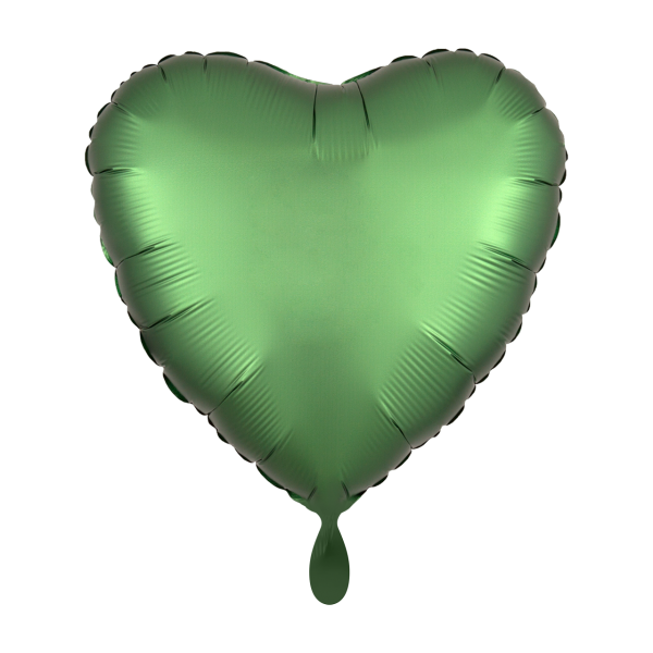 1 Ballon - Herz - Satin - Grün