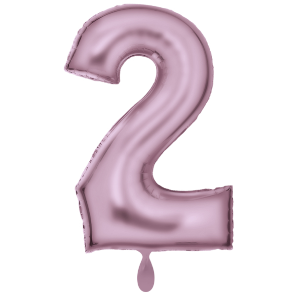 1 Balloon XXL - Zahl 2 - Silk Lustre Pastel Pink