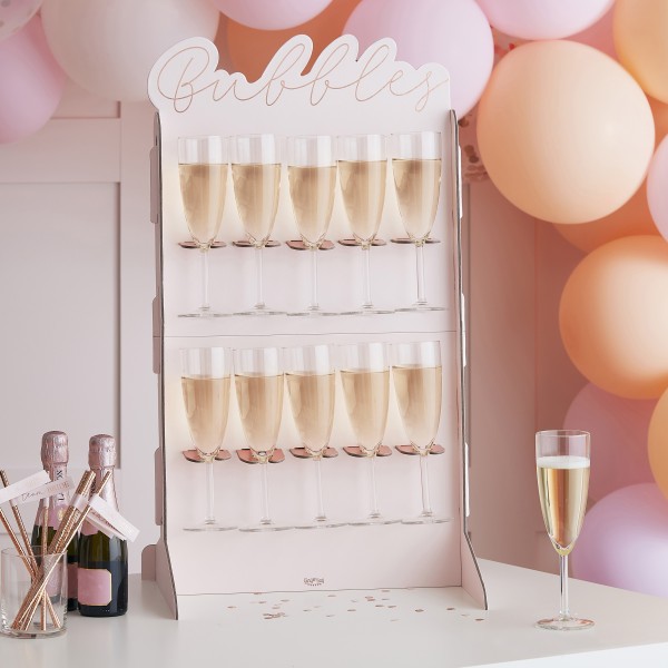1 Rose Gold foiled &amp; blush cut out Prosecco wall