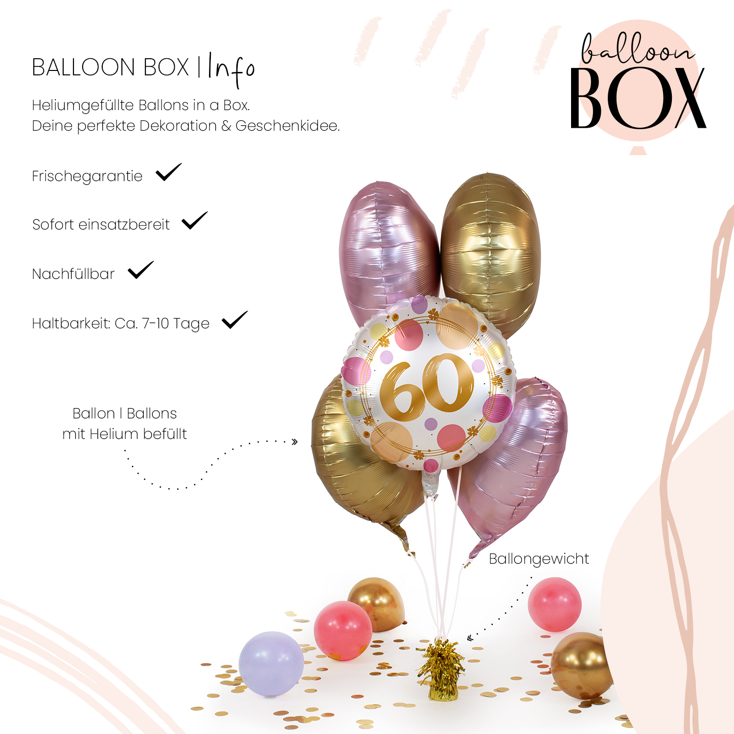 Heliumballon in a Box - Shiny Dots 60