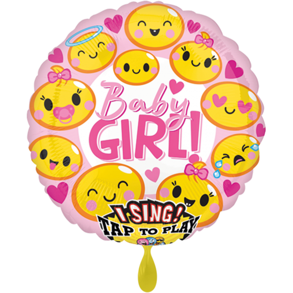 1 Musikballon - Emoticon Baby Girl