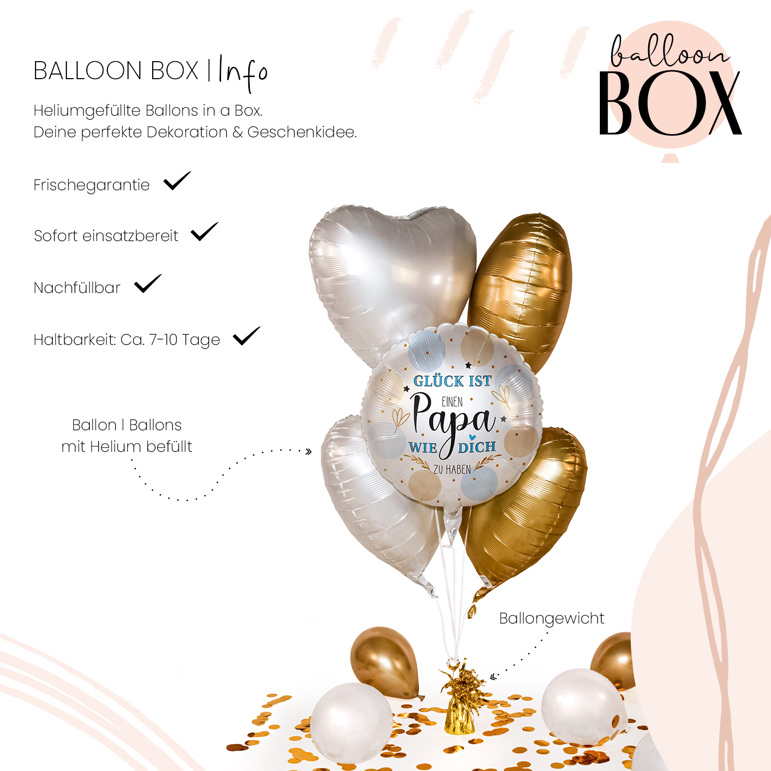 Heliumballon in a Box - Papa Glück