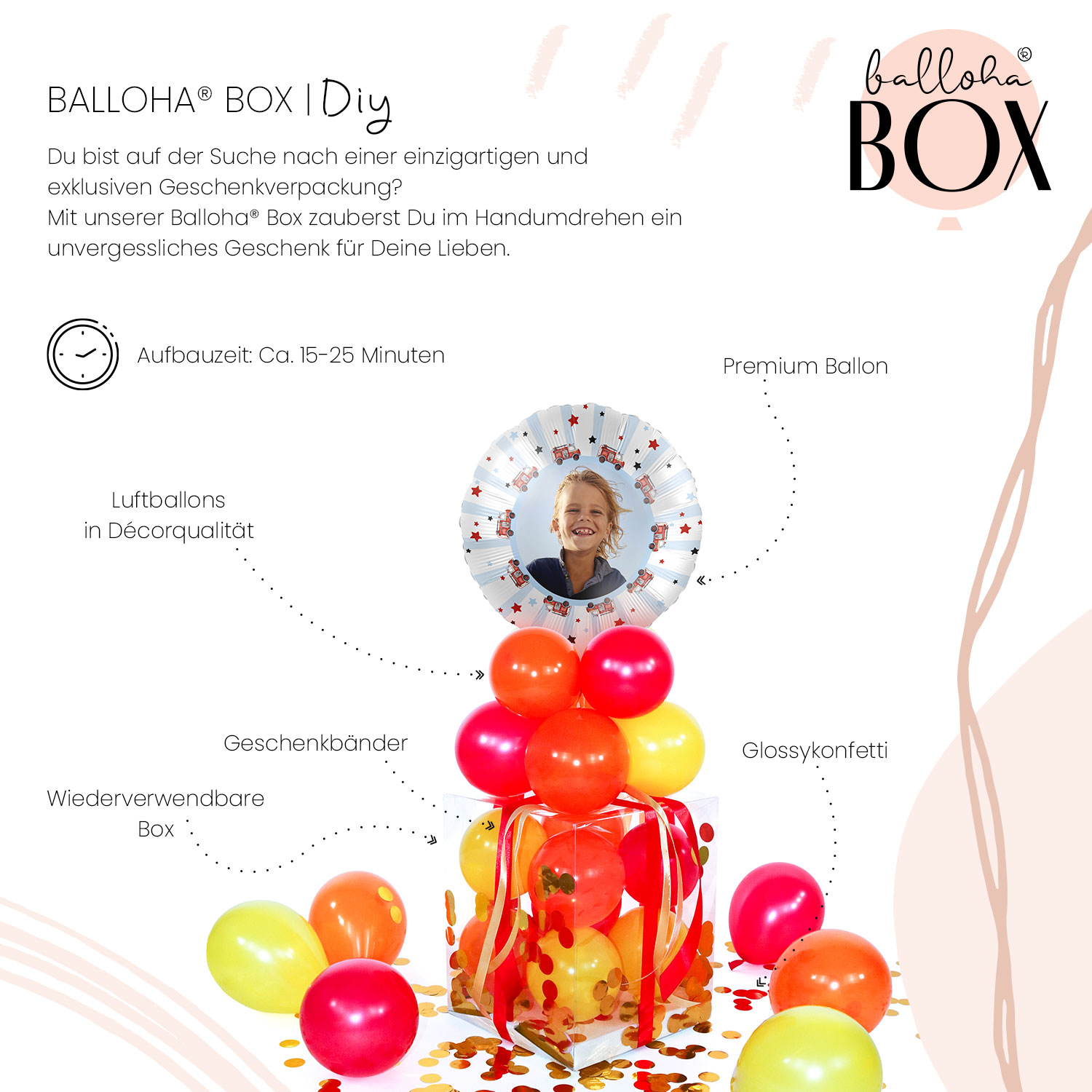 Balloha® Box mit Foto - DIY Happy Fire Engine