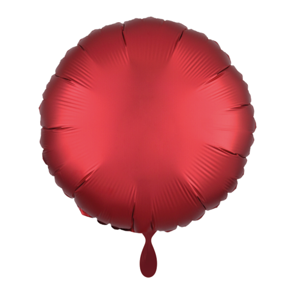 1 Ballon - Rund - Satin - Rot