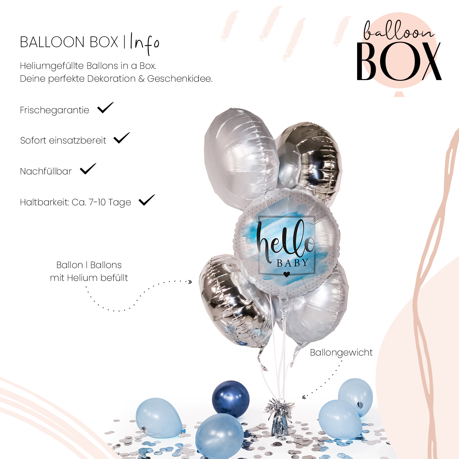 Heliumballon in a Box - Welcome to the World, Baby Boy!