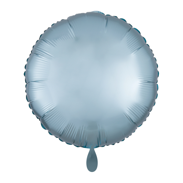 1 Balloon - Rund - Silk Lustre - Pastel Blau