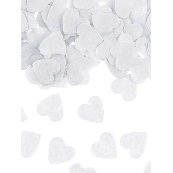 15g Papierkonfetti - Weiße Herzen