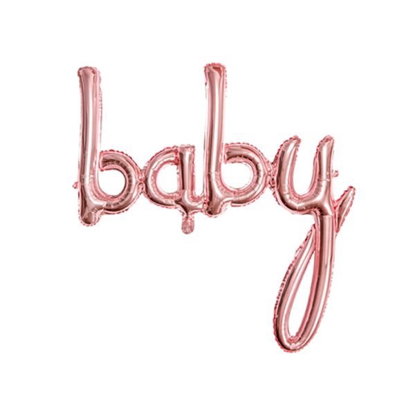 1 Ballon - Schriftzug - Baby - Rosegold