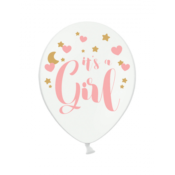 6 Motivballons - Ø 30cm - It's a Girl