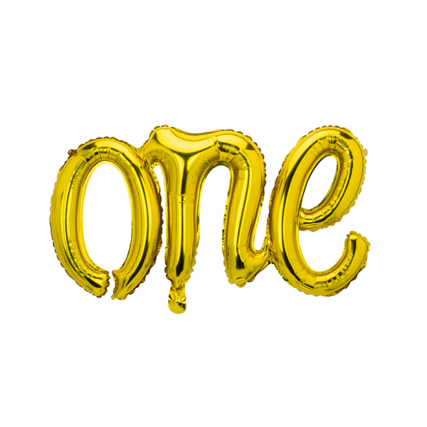 1 Ballon - Schriftzug - one - Gold