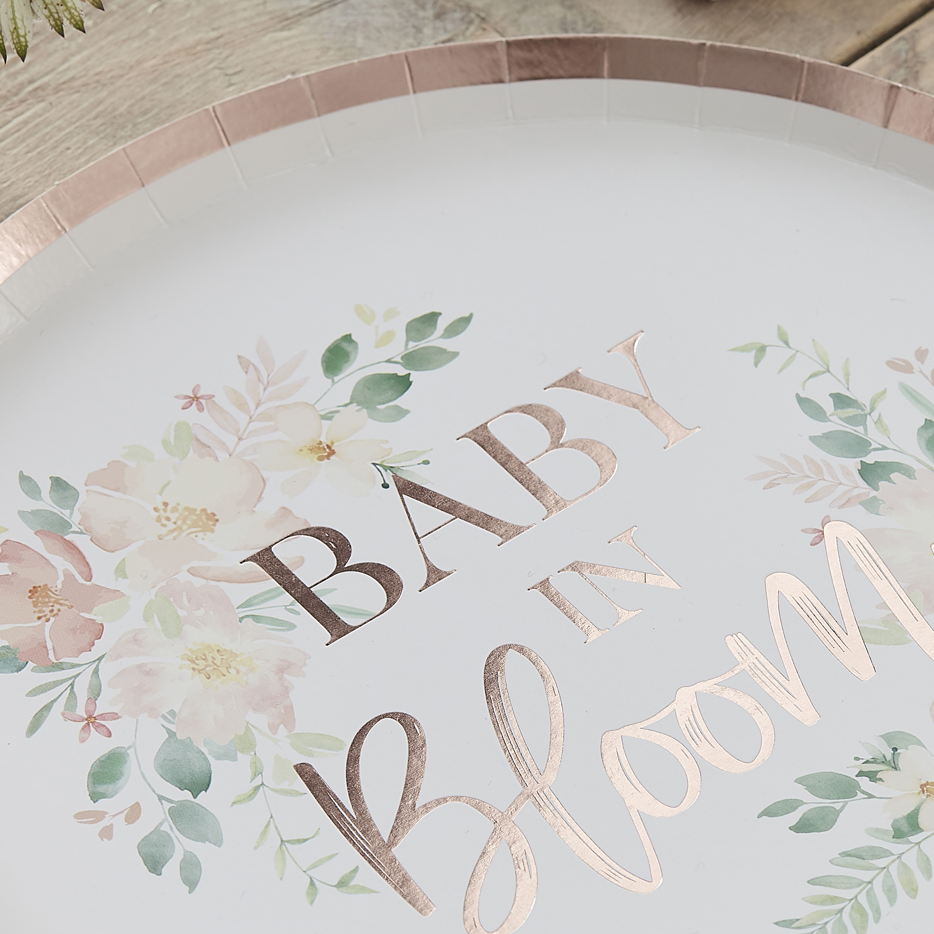 8 Plate - Floral Baby in Bloom - Foiled