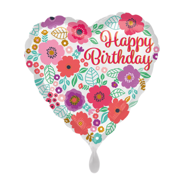 1 Ballon - Happy Birthday Floral Print