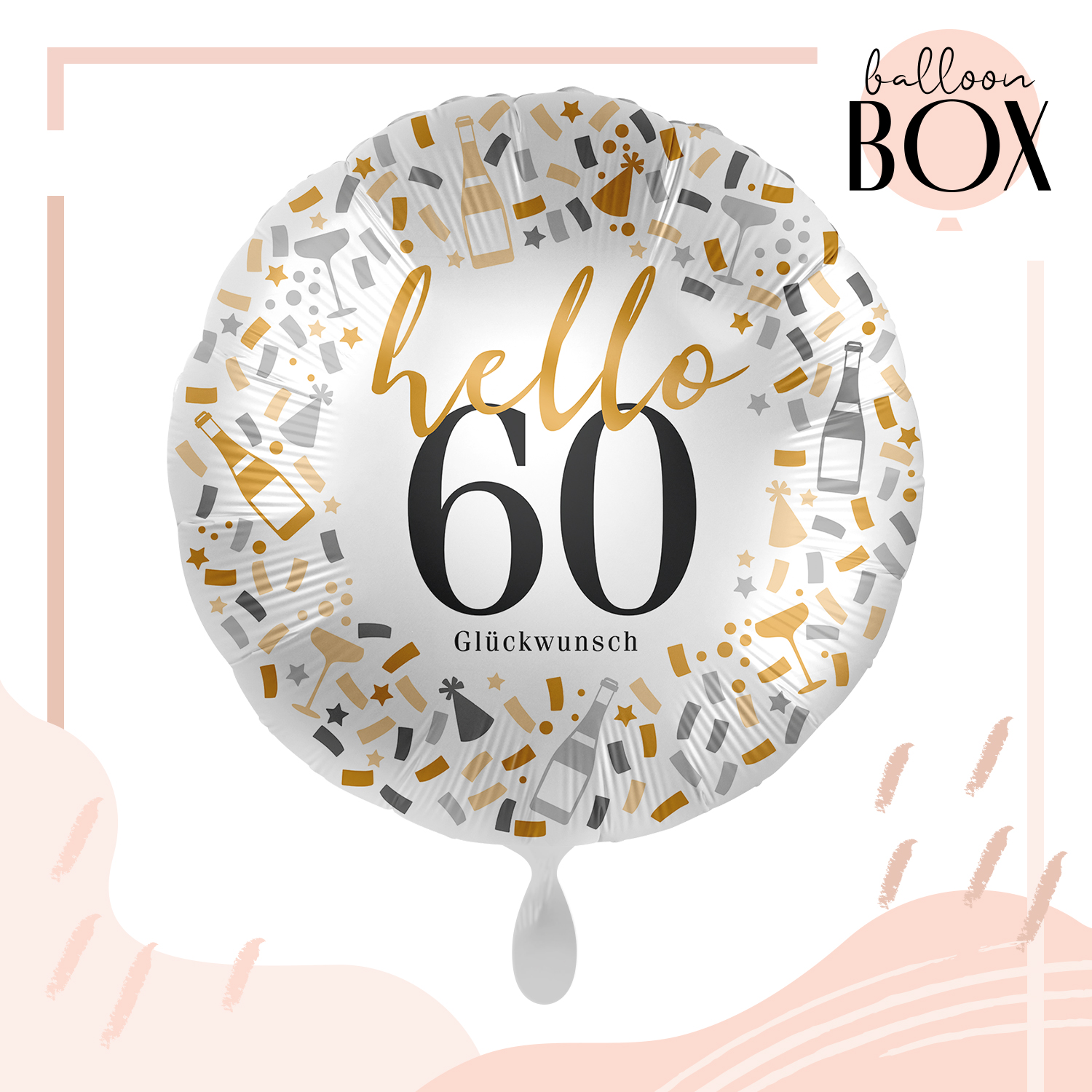 Heliumballon in a Box - Celebrate Birthday 60