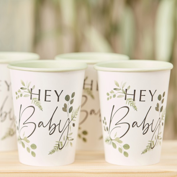 8 botanical hey baby cups