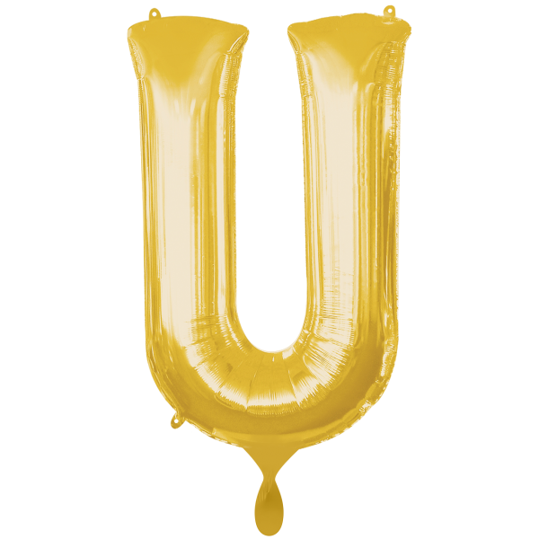 1 Ballon XXL - Buchstabe U - Gold