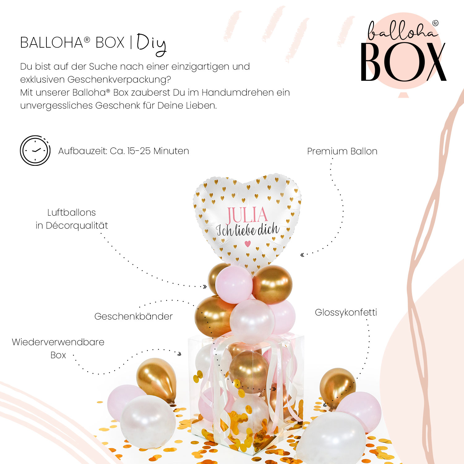 Balloha® Box mit Personalisierung - DIY Ich Liebe Dich