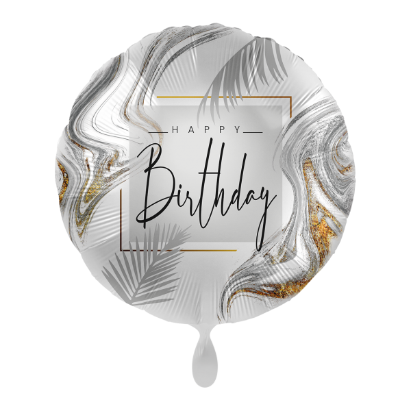1 Balloon - Modern Silver Birthday - ENG