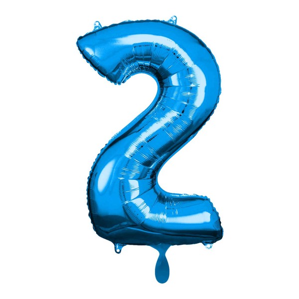 1 Balloon XL - Zahl 2 - Blau