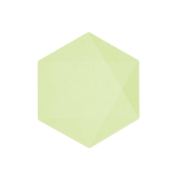 6 Partyteller - Hexagonal - grün