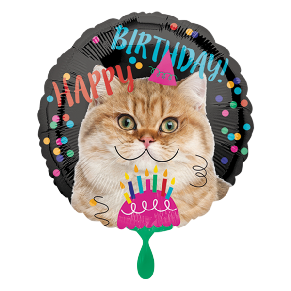 1 Ballon - Happy Birthday Cat