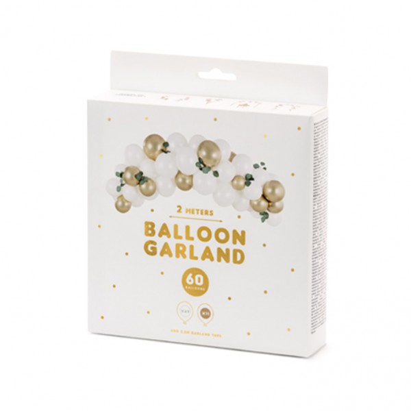 1 Ballonset - Ballongirlande - White & Gold