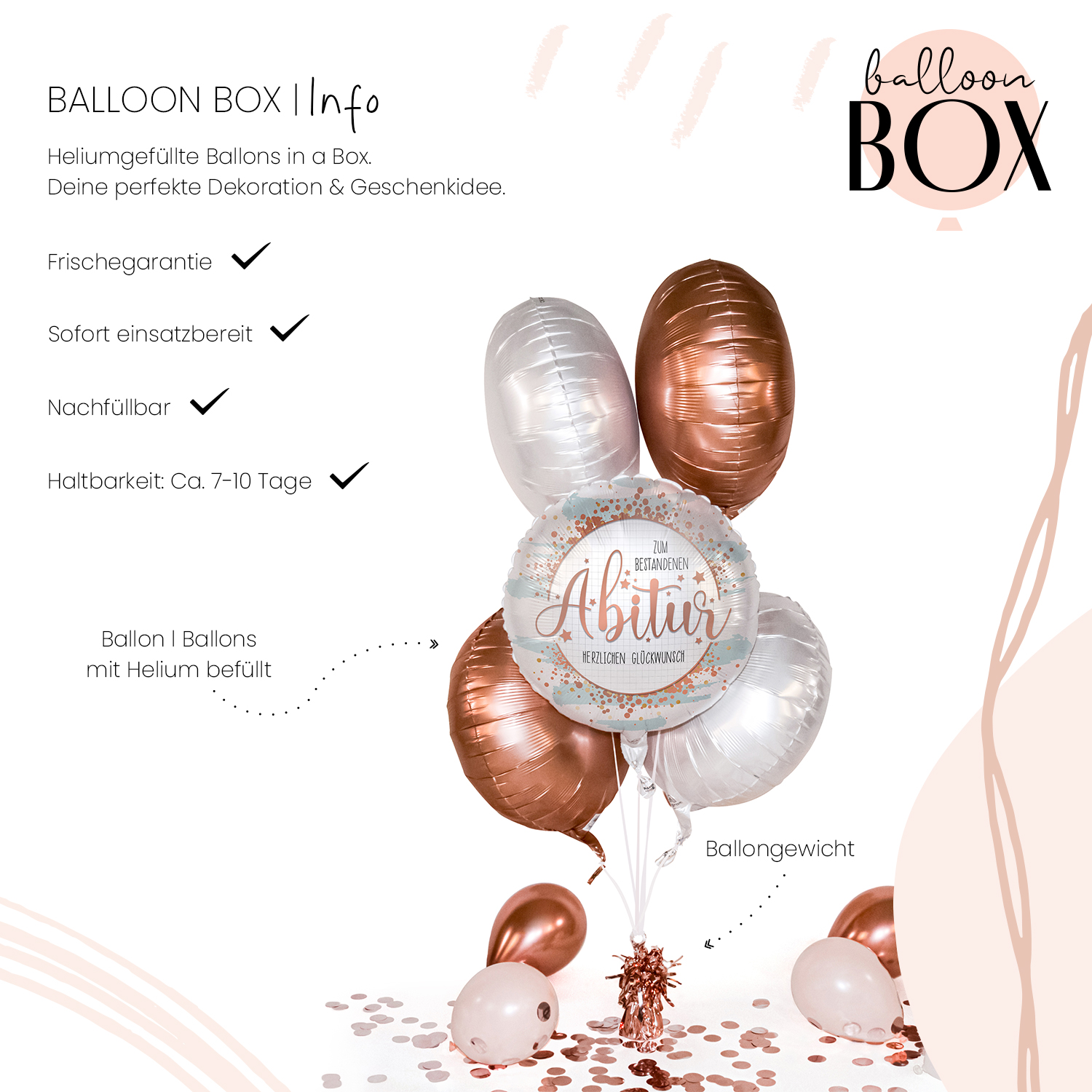 Heliumballon in a Box - Abitur Glückwunsch