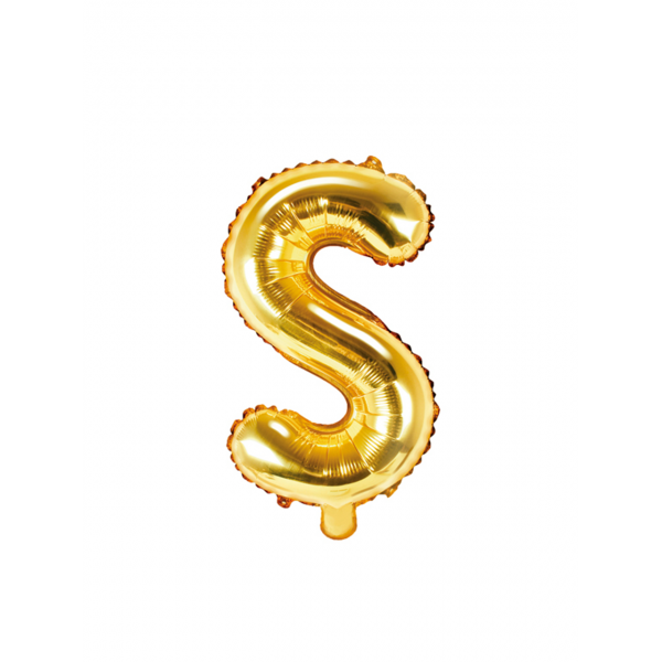 1 Ballon XS - Buchstabe S - Gold
