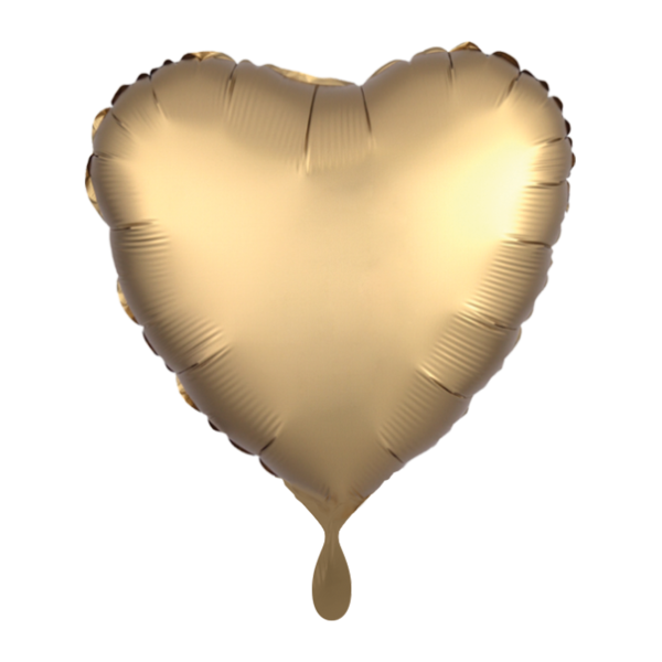 1 Balloon - Herz - Silk Lustre - Gold