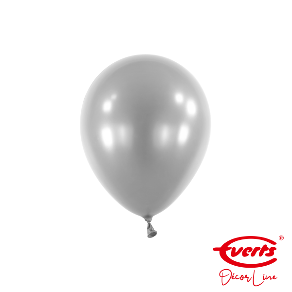 100 Miniballons - DECOR - Ø 13cm - Pearl &amp; Metallic - Silver