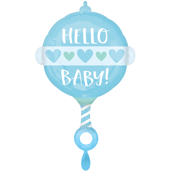 1 Ballon - Baby Boy Rattle