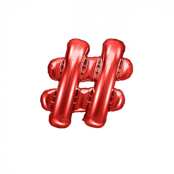 1 Ballon XS - Zeichen # - Rot