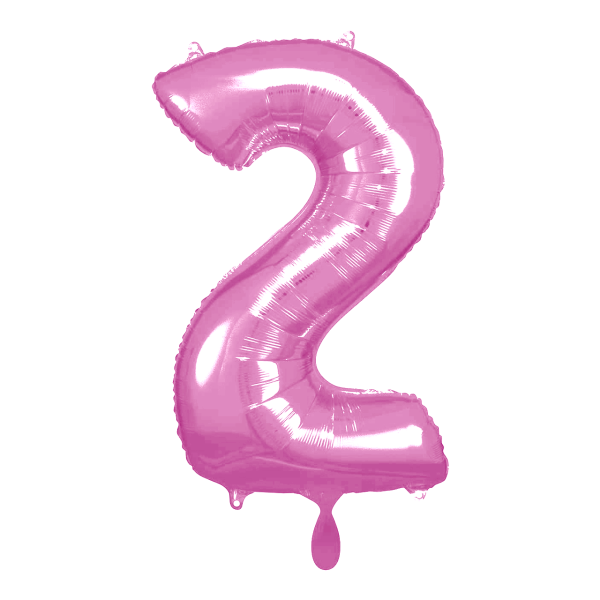 1 Balloon XL - Zahl 2 - Pink