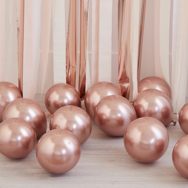 40 Balloon Pack - 5 inch - Rose Gold Chrome