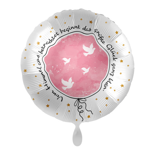 1 Ballon - Taufe Kleines großes Glück Rosa