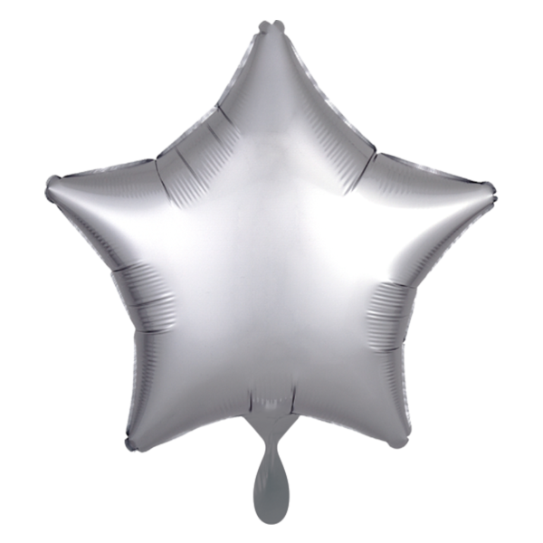 1 Balloon - Stern - Silk Lustre - Silber