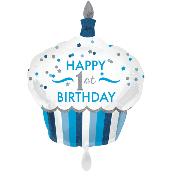 1 Ballon XXL - 1st Birthday Cupcake Boy
