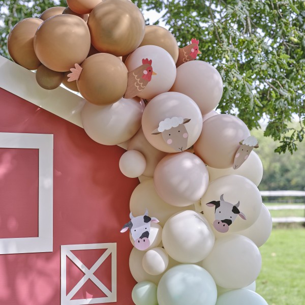 Balloon Arch - Farmyard Arch with Card Faces